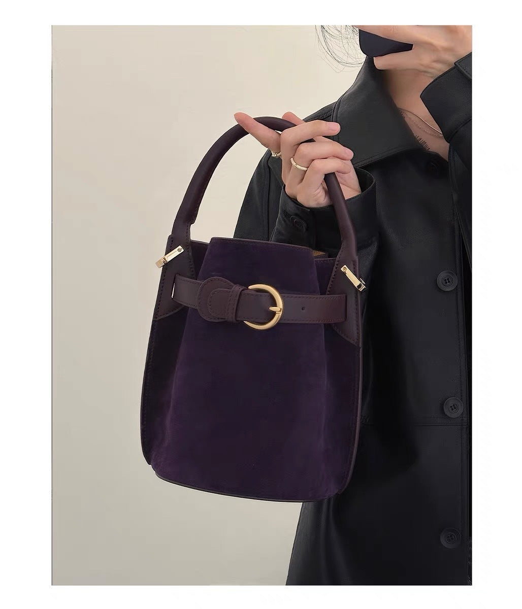 Women's Textured Cowhide For Design Portable Handbags