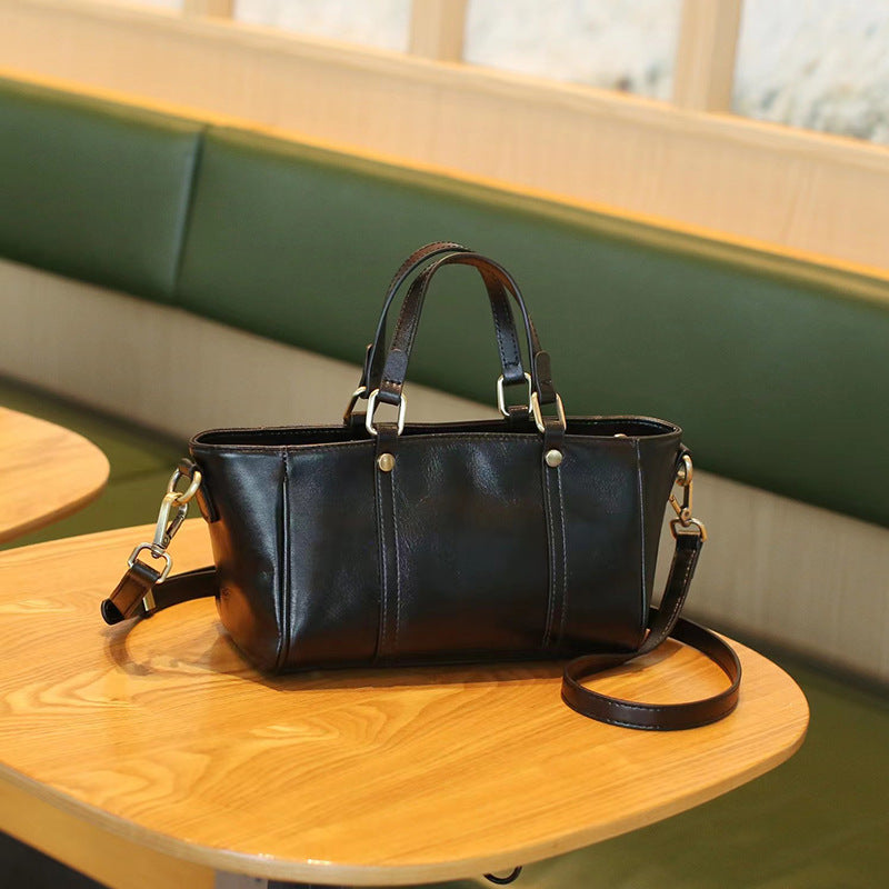 Women's High-grade Soft Leather Fashionable Retro Artistic Shoulder Bags