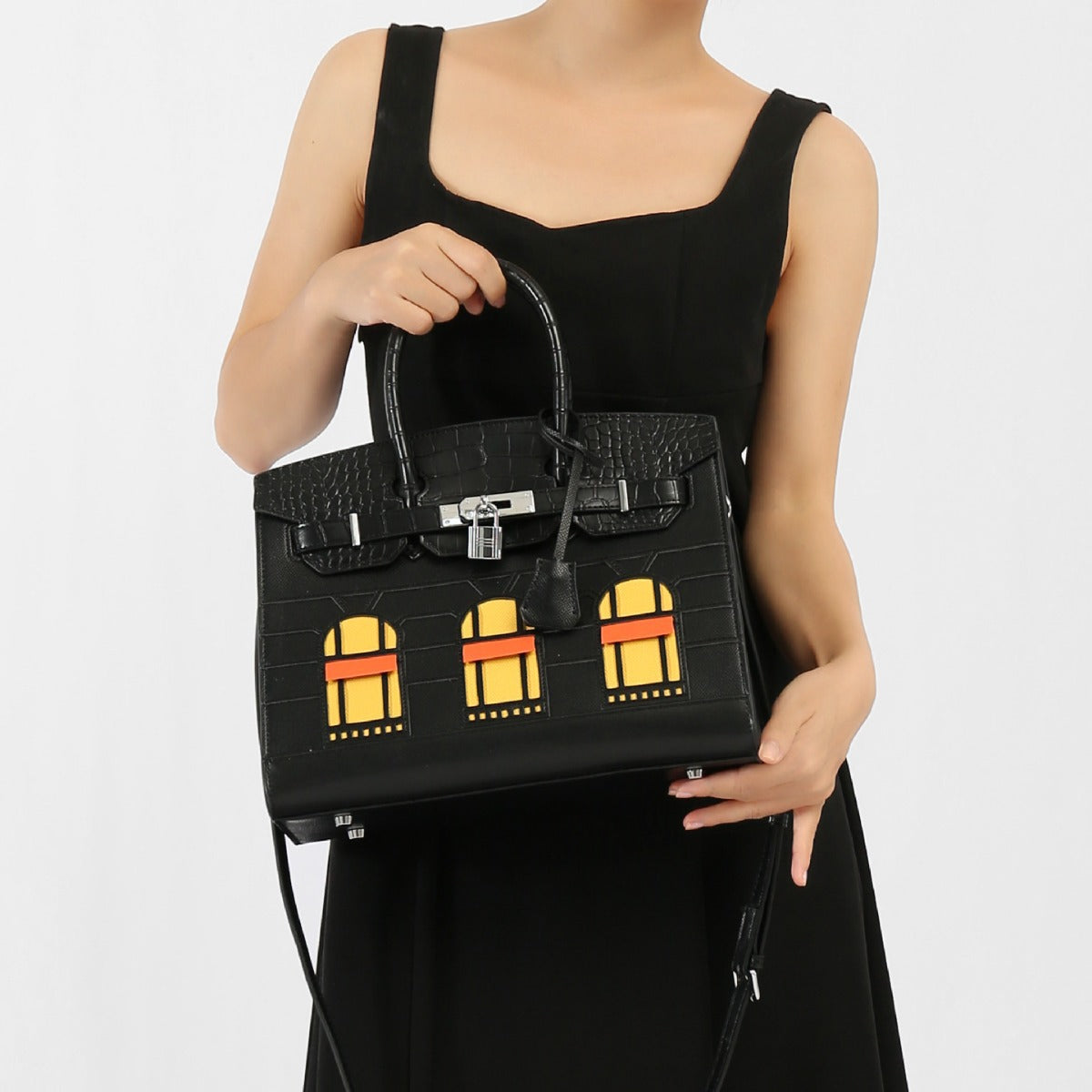 Women's Design Fashion Simple Platinum Leather Versatile Handbags