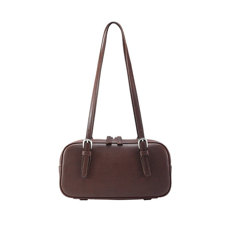 Bowling Female Niche Vegetable Tanned Leather Armpit Bags
