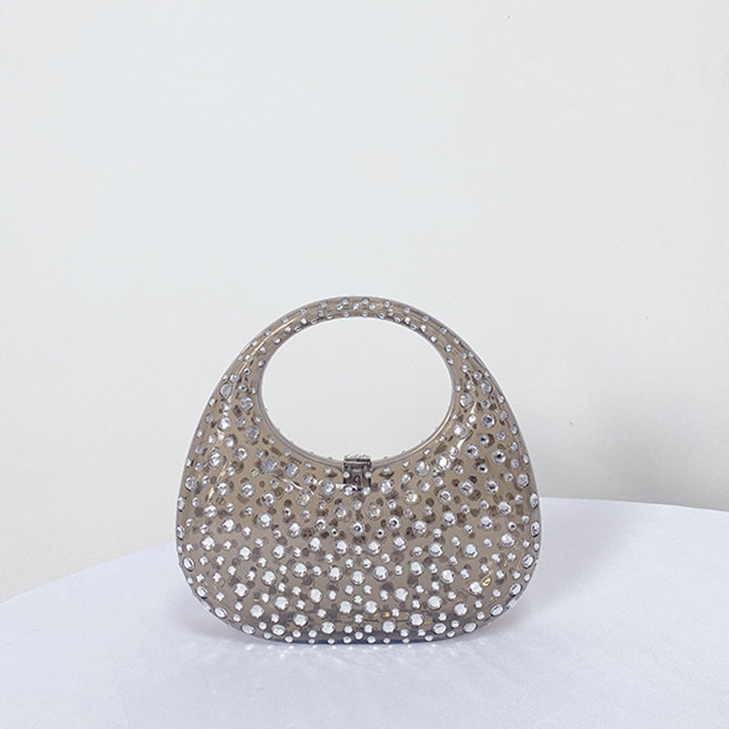 Women's Elegant Transparent Summer Acrylic Diamond Evening Bags