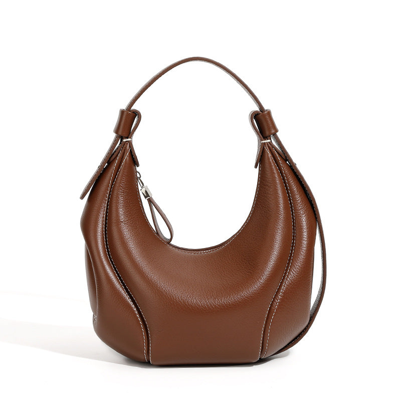 Women's Baseball Underarm Niche Retro Crescent Genuine Armpit Bags