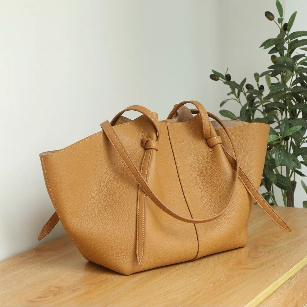 Matching First Layer Soft Cowhide Portable Wings Shoulder Bags