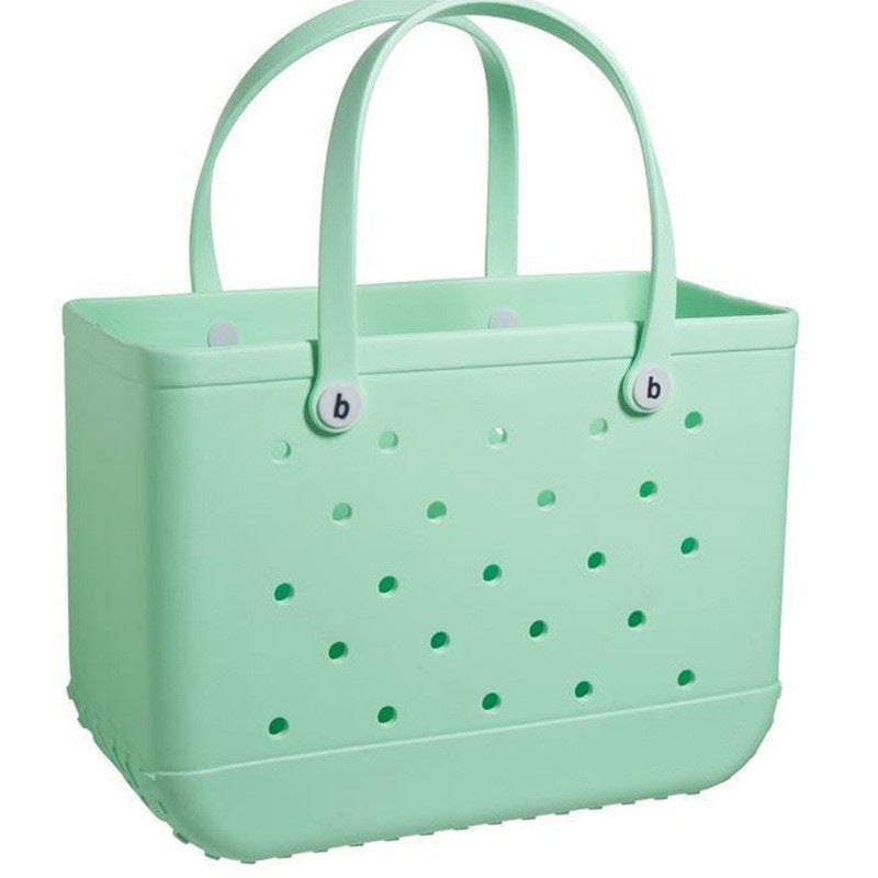 Women's Beach Printed Basket Hole Storage Bags
