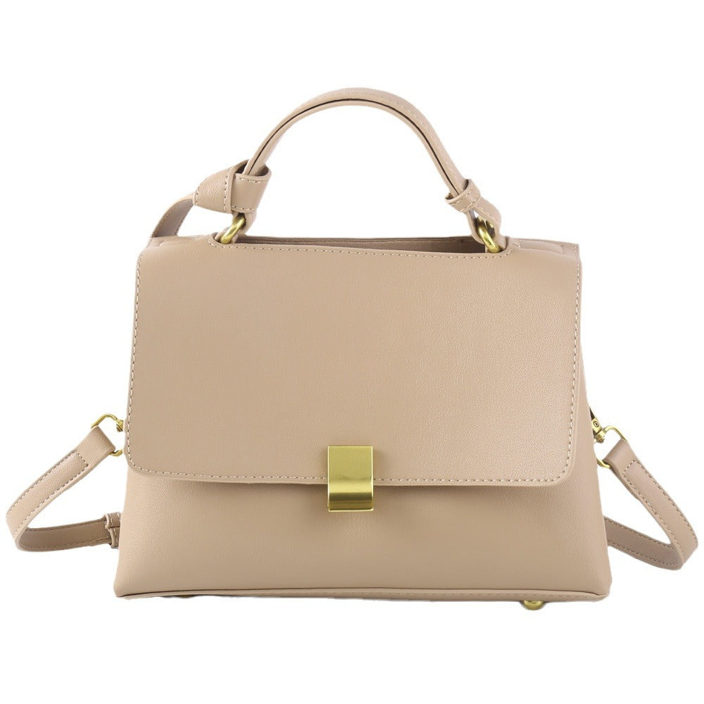 Women's Simple Solid Color Portable Fashionable Temperament Handbags