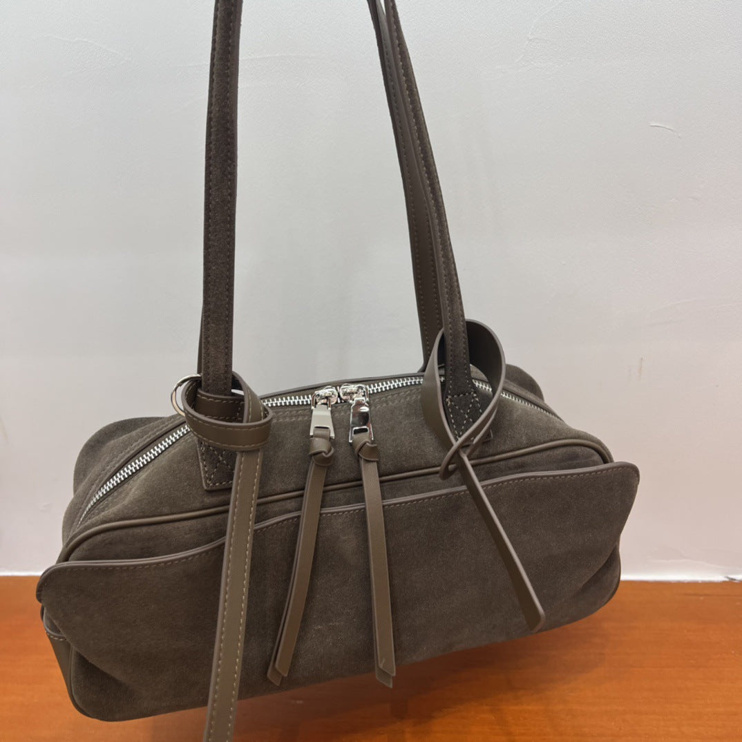 Women's Genuine Leather High-grade Light Luxury Frosted Shoulder Bags