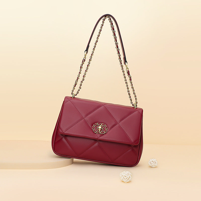 Women's Genuine Leather Chain Large Capacity High Crossbody Bags