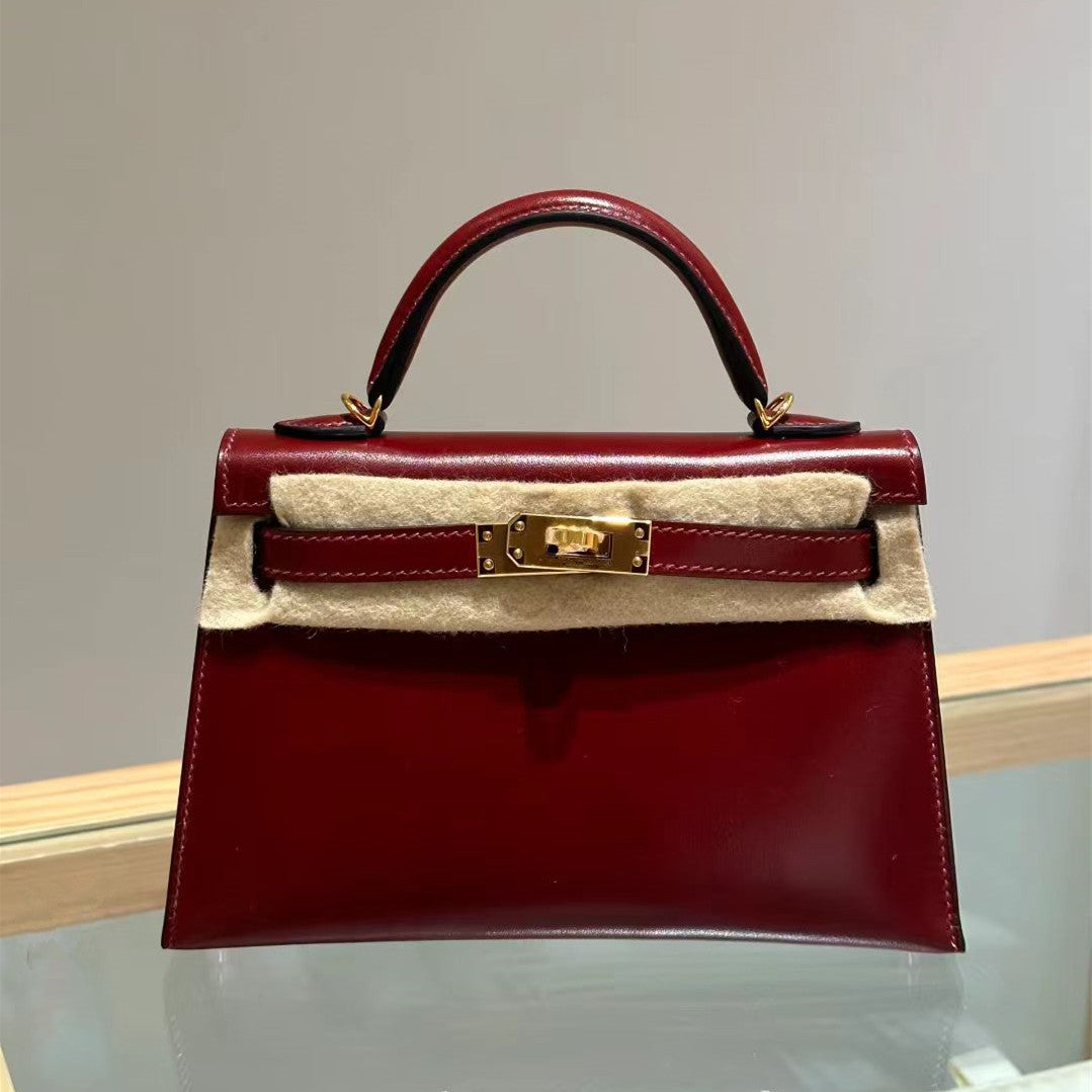Glossy Cowhide Second Generation Kelly Genuine Shoulder Bags