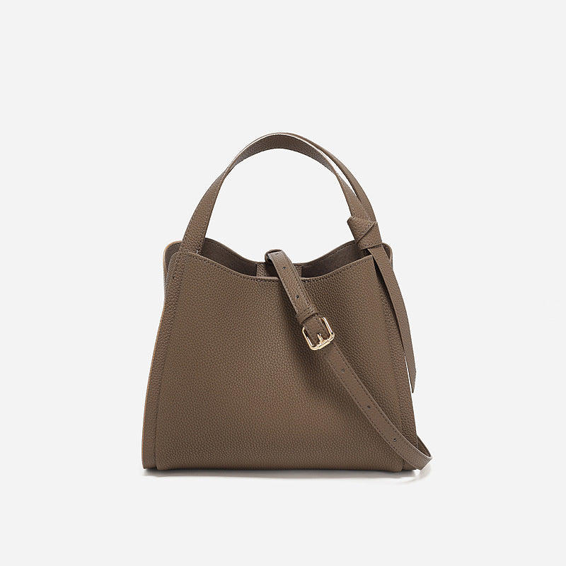 Women's High-grade Hand Basket Soft Cowhide Temperament Handbags