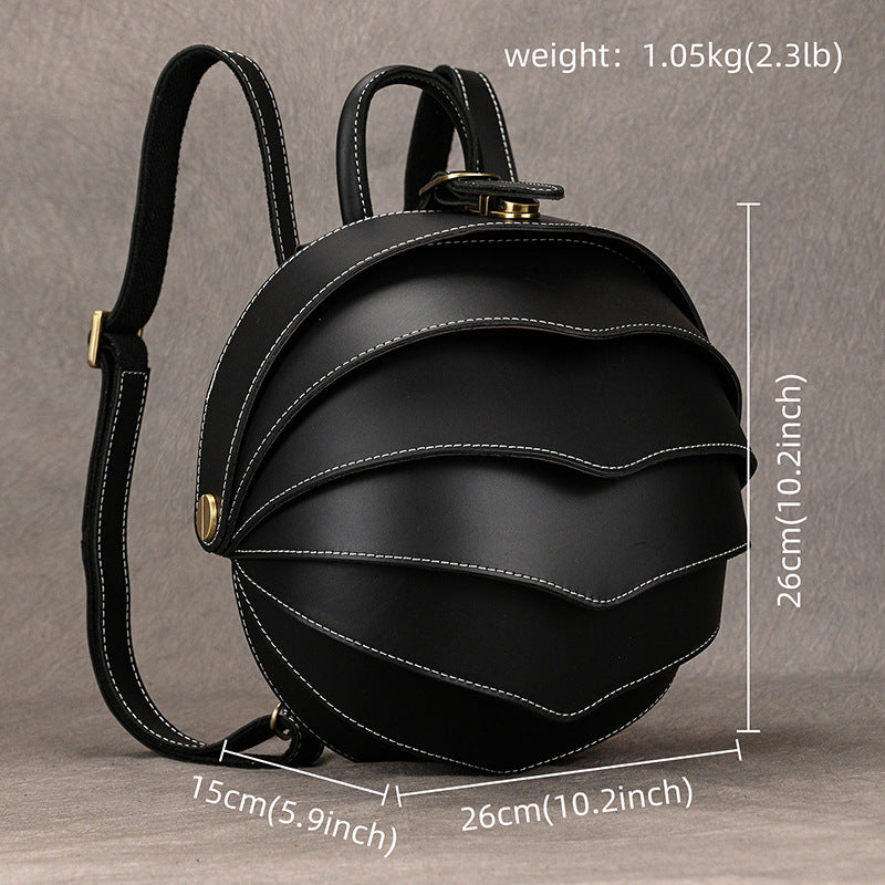 Women's Genuine Leather Fashion Personalized Beetle Unisex Backpacks