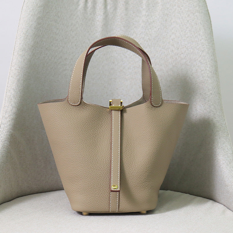 Women's Upgraded First Layer Cowhide Gold Vegetable Handbags