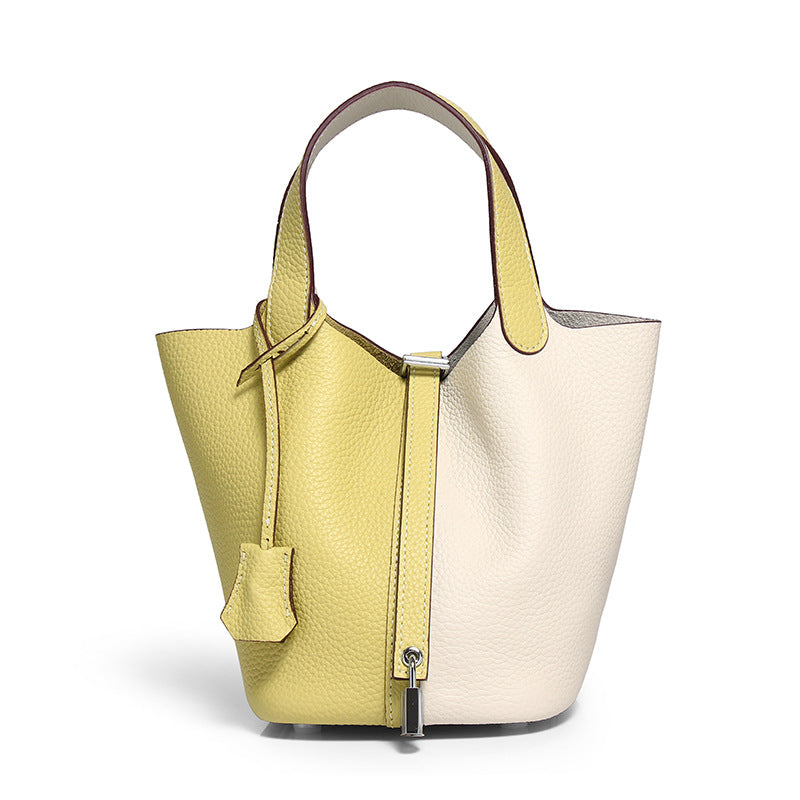 Women's Trendy Color Matching Vegetable Basket Large Capacity Handbags