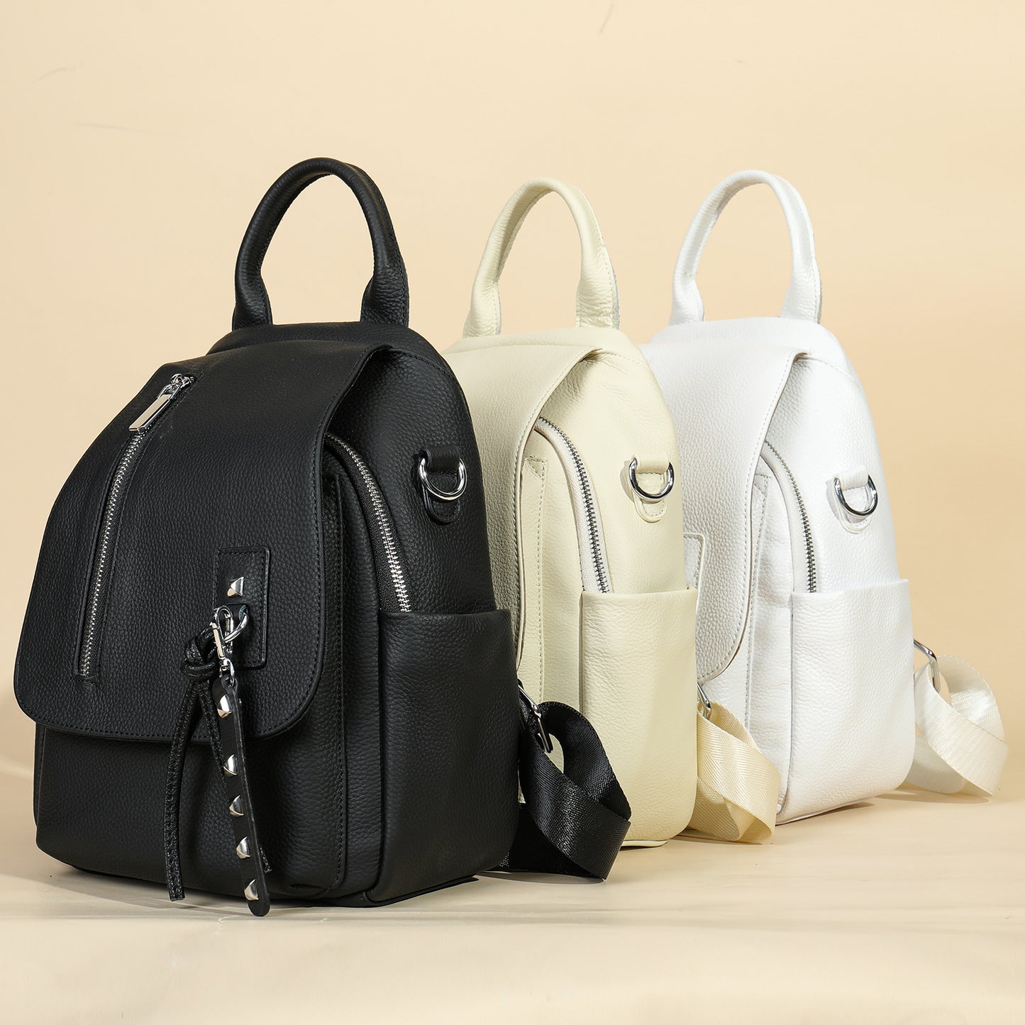 Women's Leather Style Genuine For Summer Leisure Backpacks