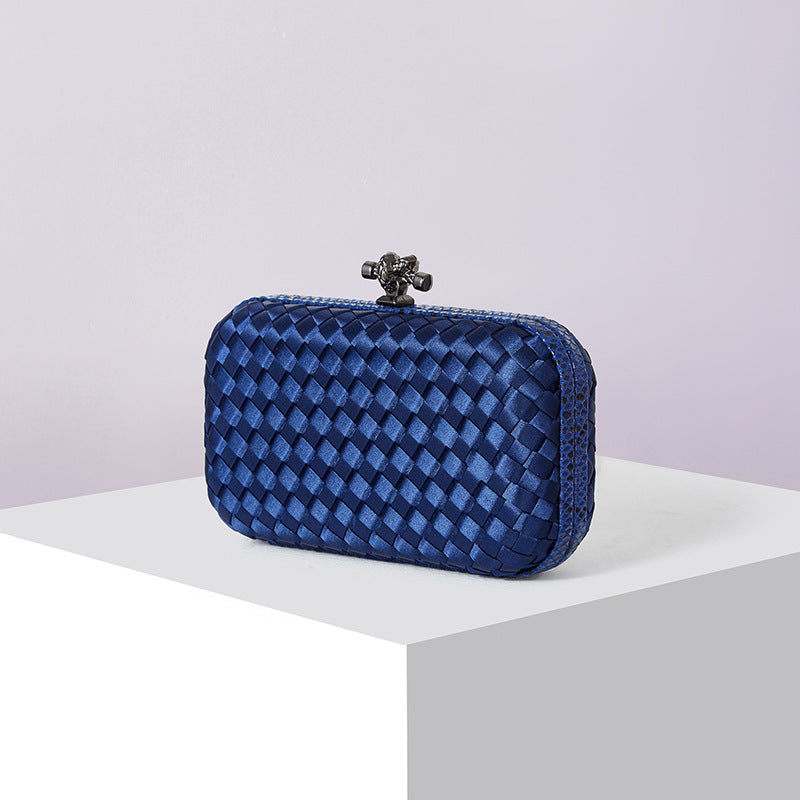 Women's Silk Hand-woven Simplicity Dinner Chain Pouch Evening Bags