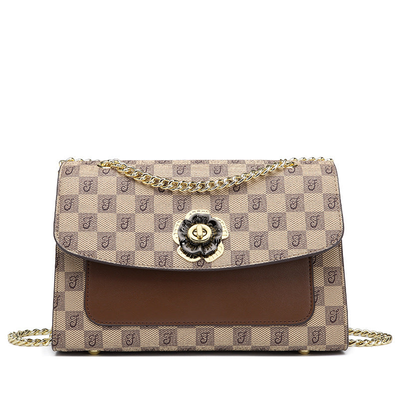 Women's Chain Vintage Printed Camellia Simple Fashion Shoulder Bags
