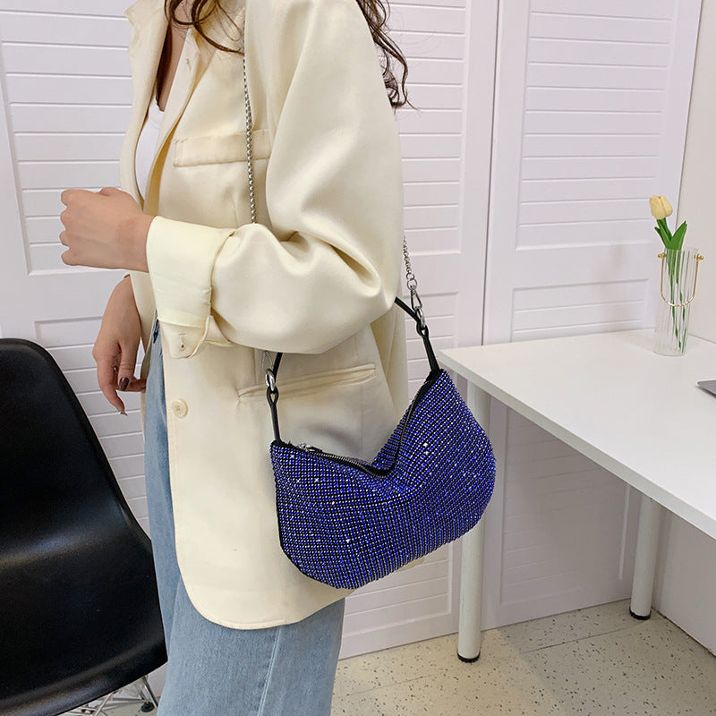 Women's Super Rhinestone Light Diamond Fashion Underarm Shoulder Bags