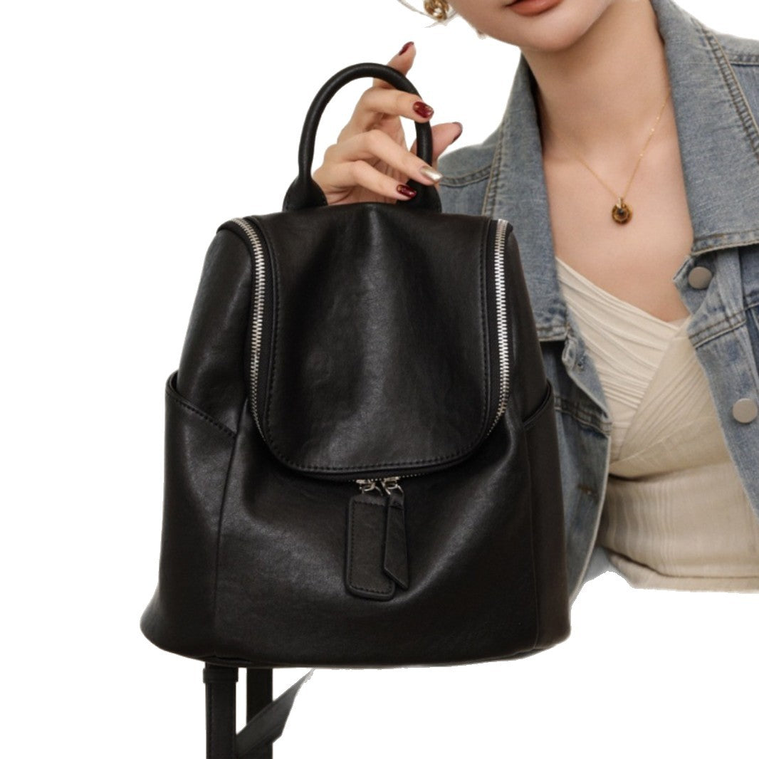Genuine Leather Fashion Niche High Sense Backpacks