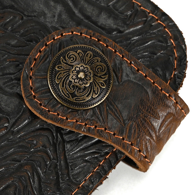 Men's Horse Long Iron Chain Embossed Domineering Men's Wallets