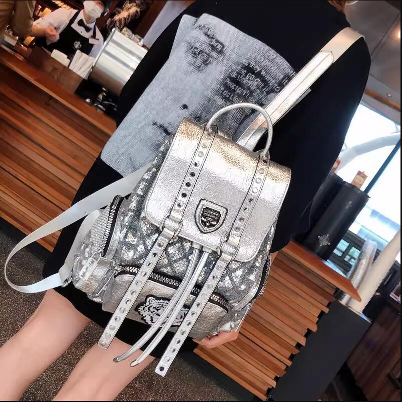 Women's Sequin Trendy Unique Versatile British Style Backpacks