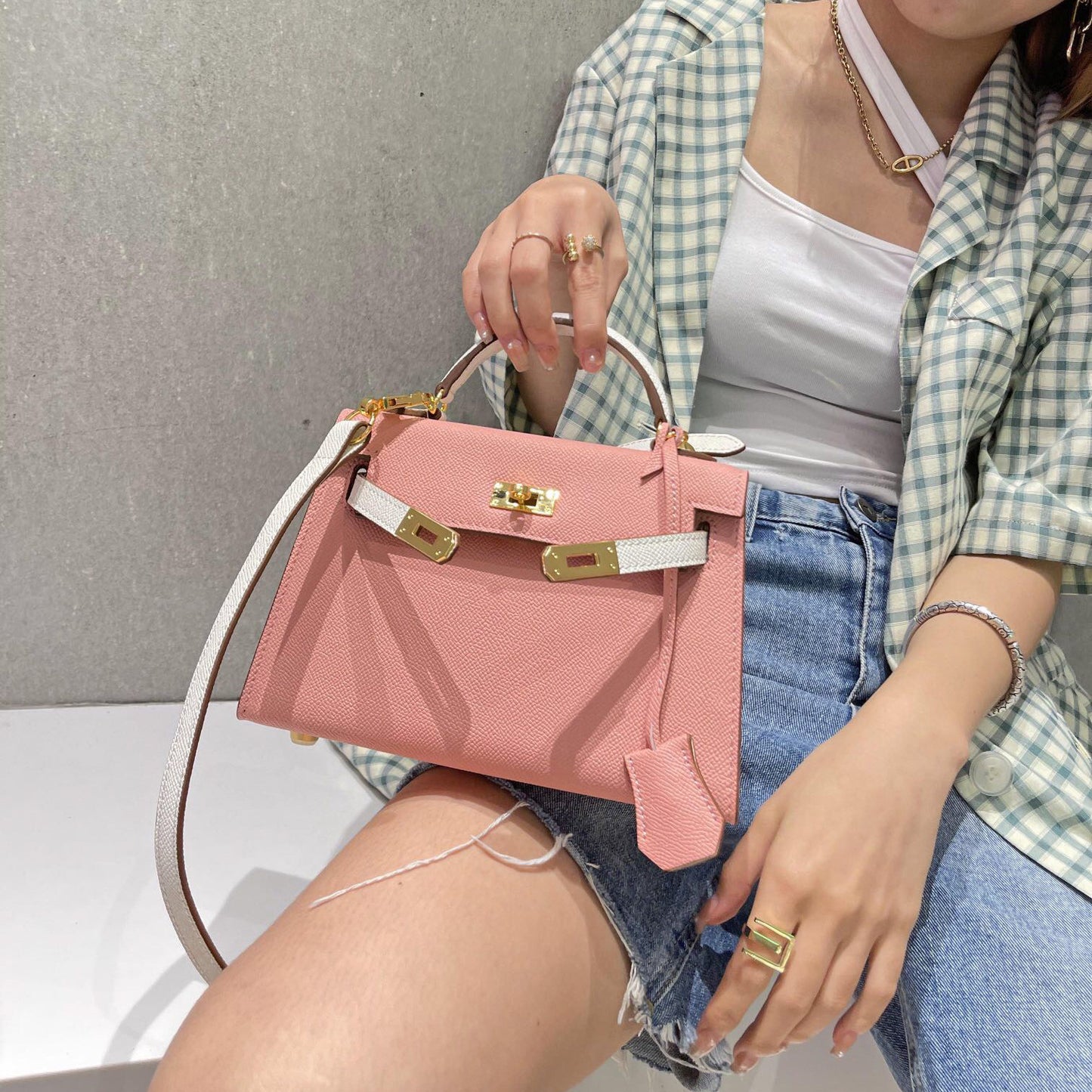 Women's Palm Print Genuine Leather Second Generation Handbags