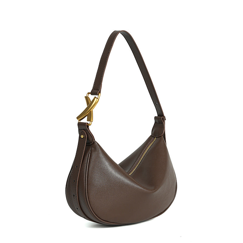 Women's Leather Underarm Selenodont Soft Cowhide High-grade Crossbody Bags