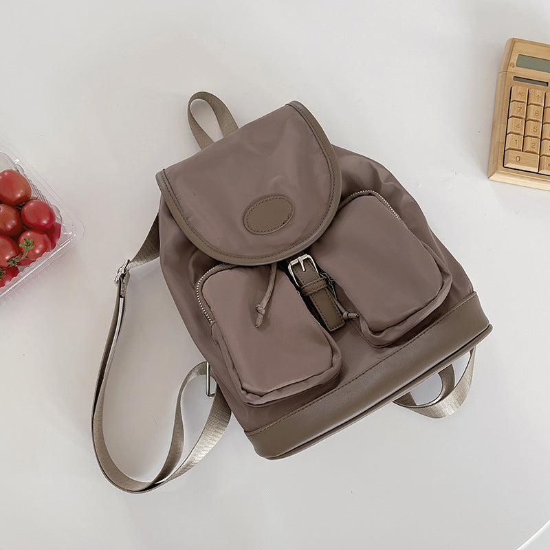 Women's Spring Simple Drawstring Black Fashion Large Bags