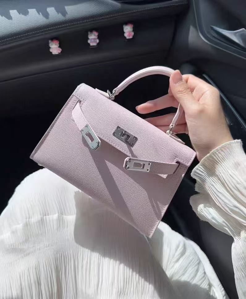 Women's Genuine Leather Second Generation Kelly Palm Print Handbags