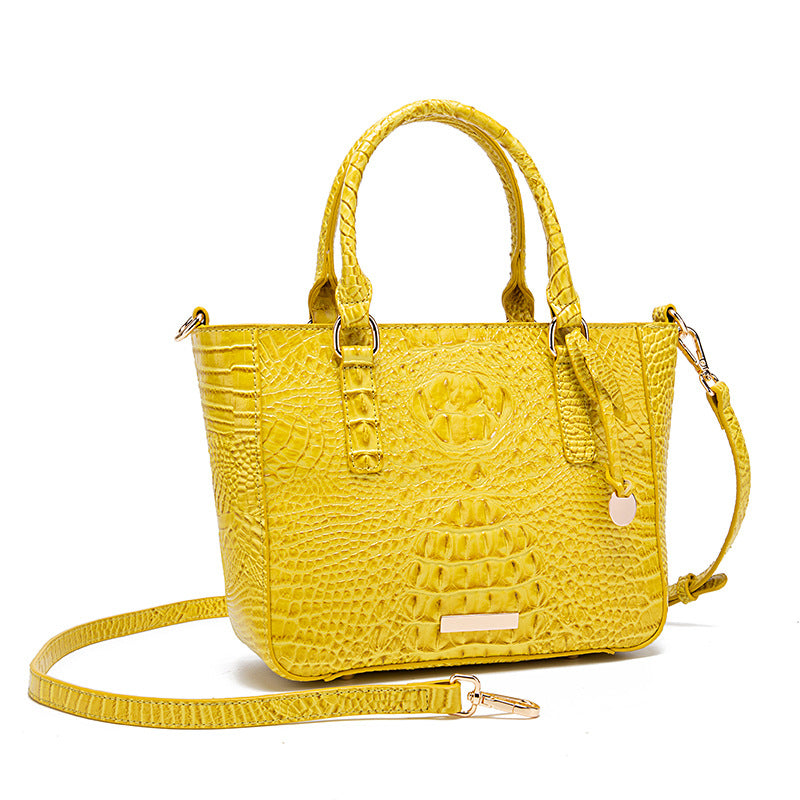 Women's Portable Underarm Vintage Brahmin Crocodile Pattern Handbags