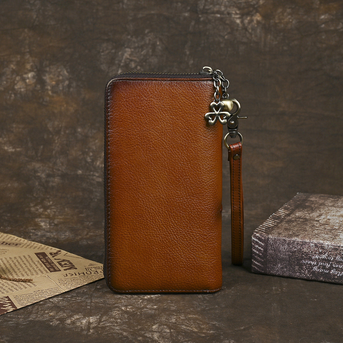 Women's Long Genuine Leather Clutch Trendy Vintage Ladies Wallets