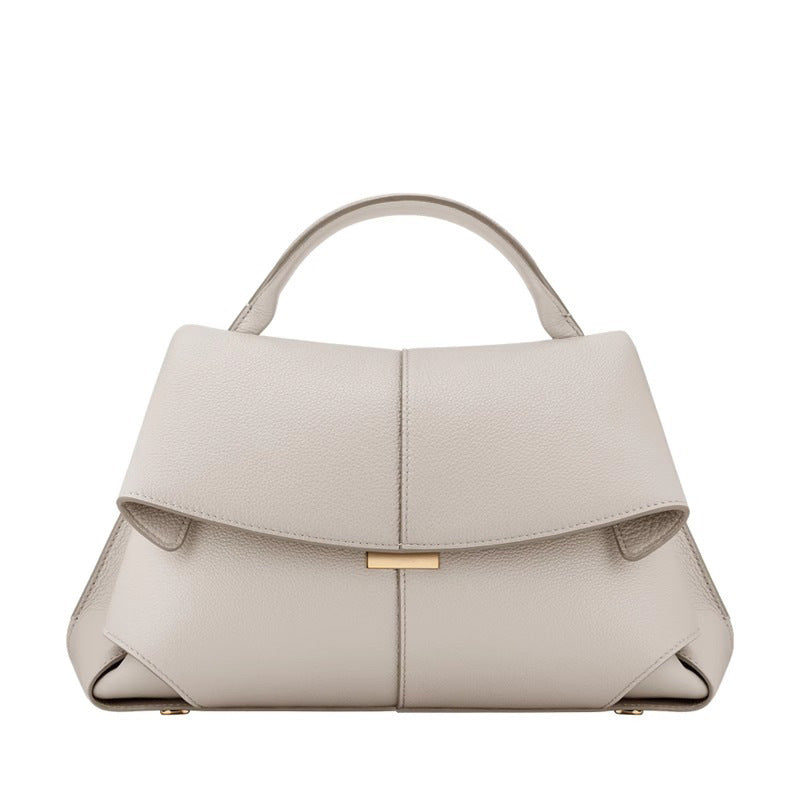 Women's Genuine Leather French Design Fashion Pleated Handbags