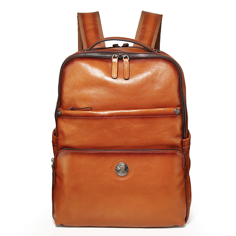 Men's Retro Genuine Leather Fashion Large Capacity Backpacks