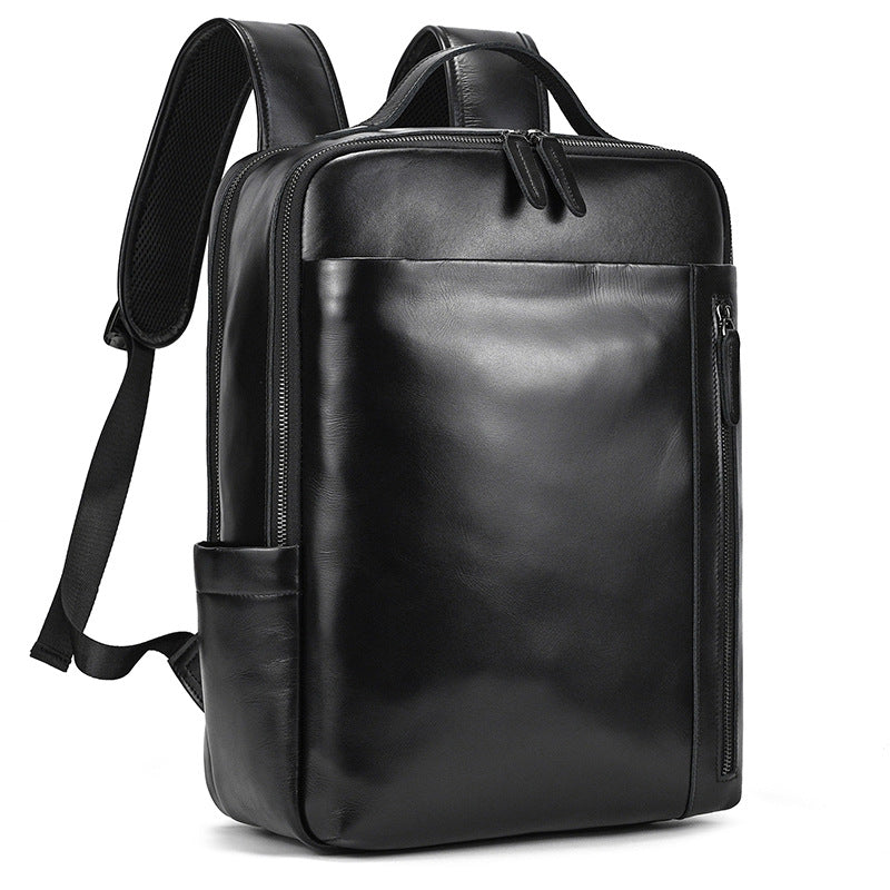 Men's Retro Leather Crazy Horse Computer Backpacks