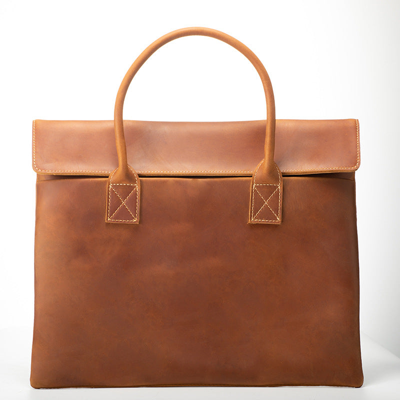 Men's Leather Portable Inch Computer First Layer Bags