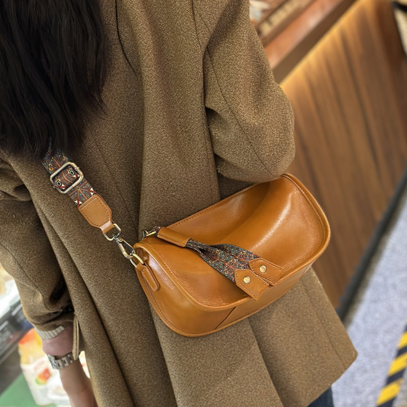 Women's Genuine Leather Underarm Female Fashion Shell Handbags