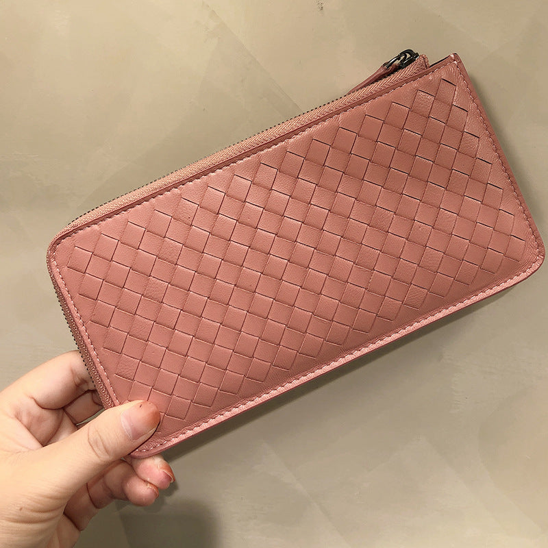 Classy Genuine Leather Lamb Certificate Long Purses