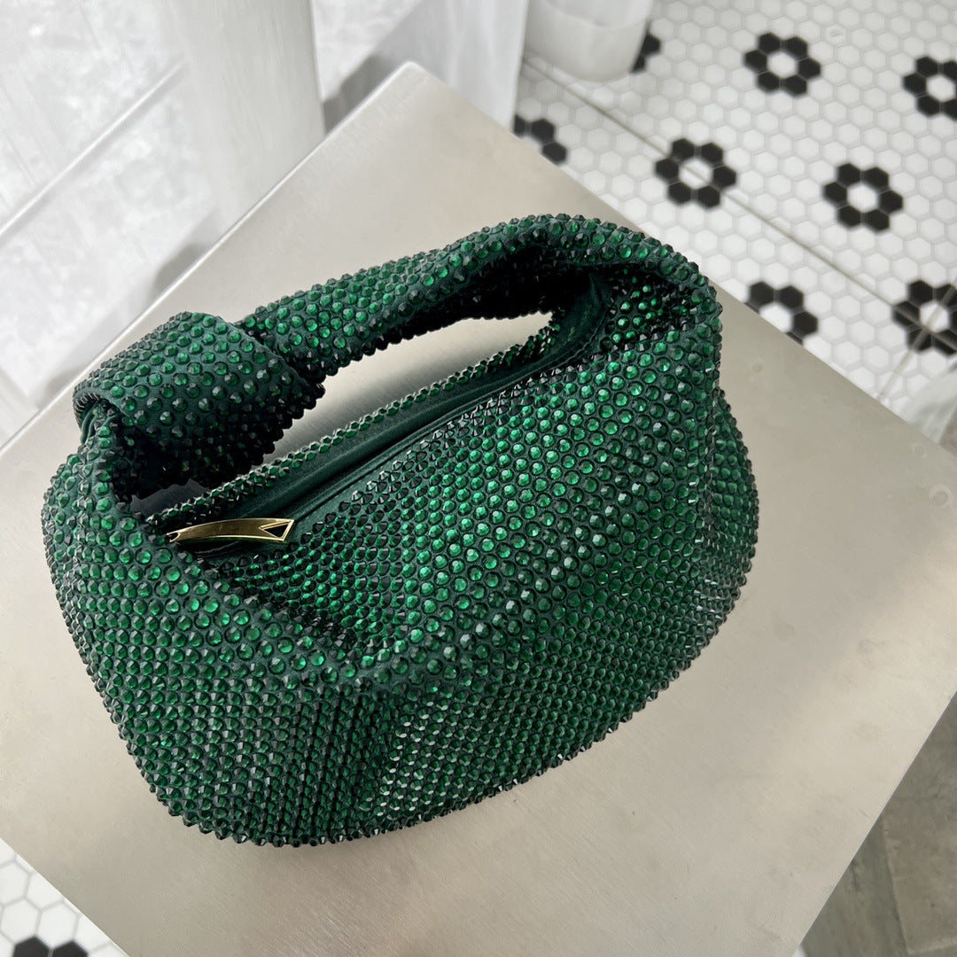 Women's Knotted Crystal Stylish Good Texture Portable Handbags