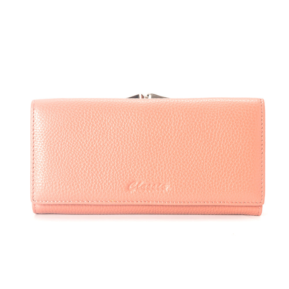 Women's Large Capacity Long Zipper First Layer Ladies Wallets