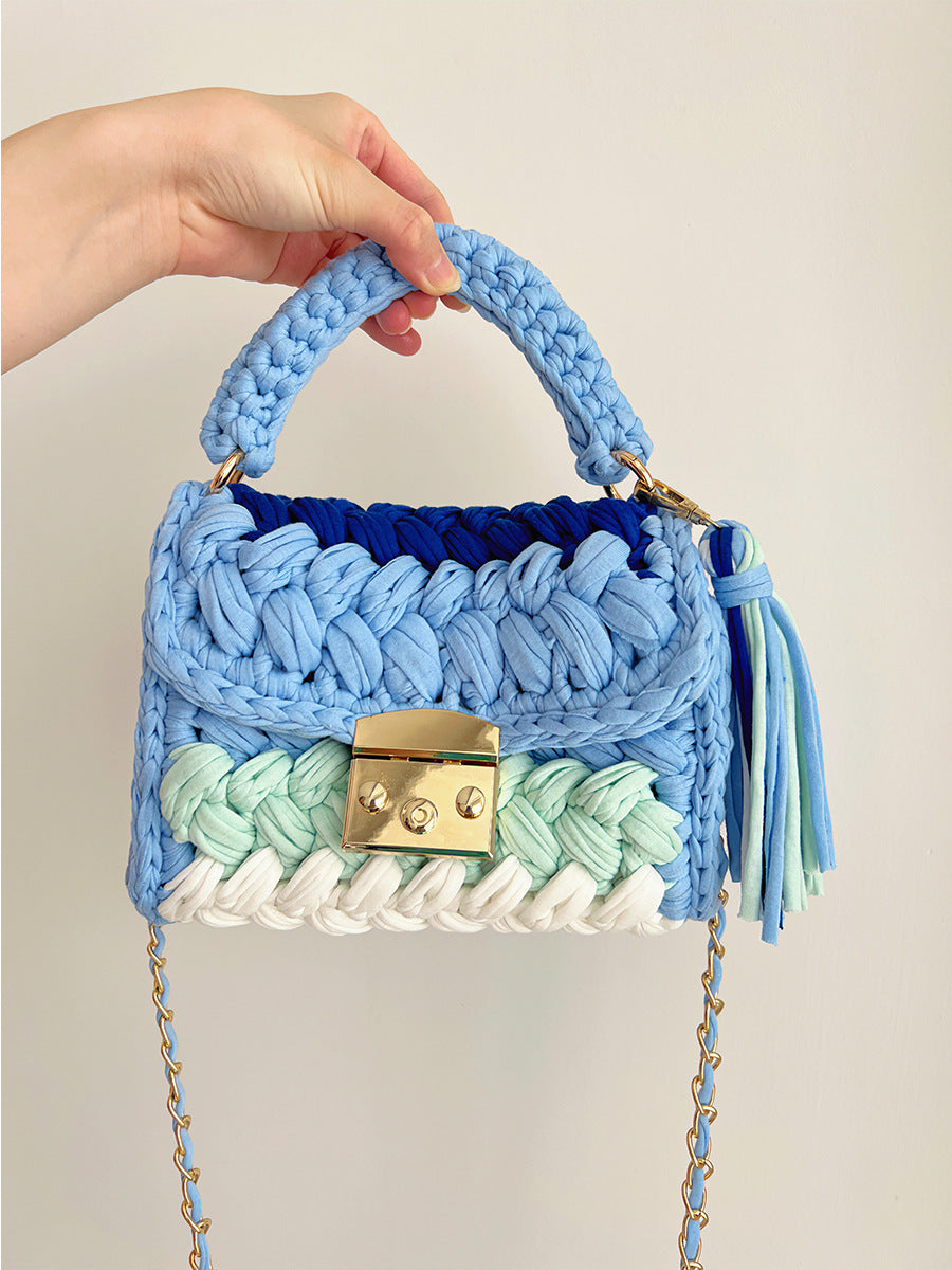 Women's Creative Hand-woven Hook Knitted Tassel Crossbody Bags