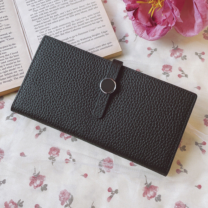 Women's Simple Genuine Cattlehide Leather Surface Multiple Ladies Wallets