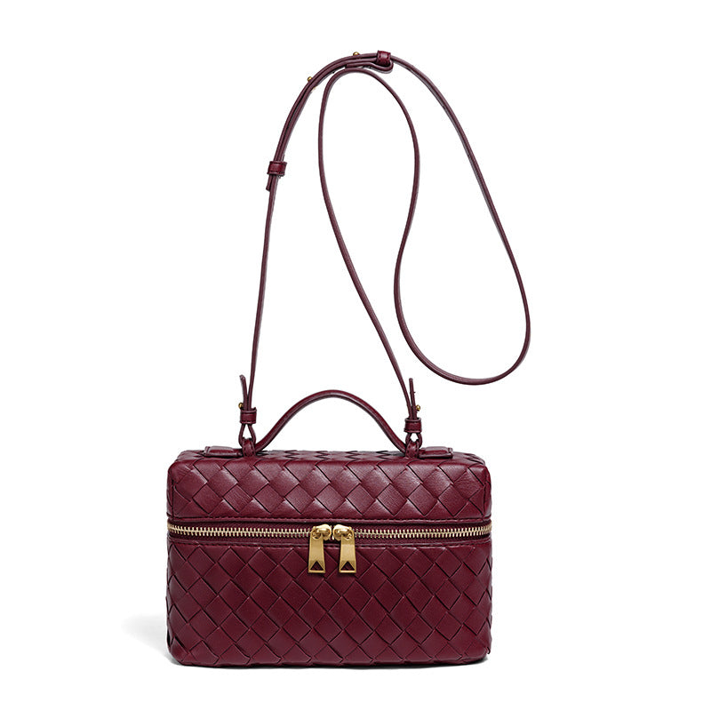 Fashion Popular Lunch Box Hand-woven Zipper Shoulder Bags