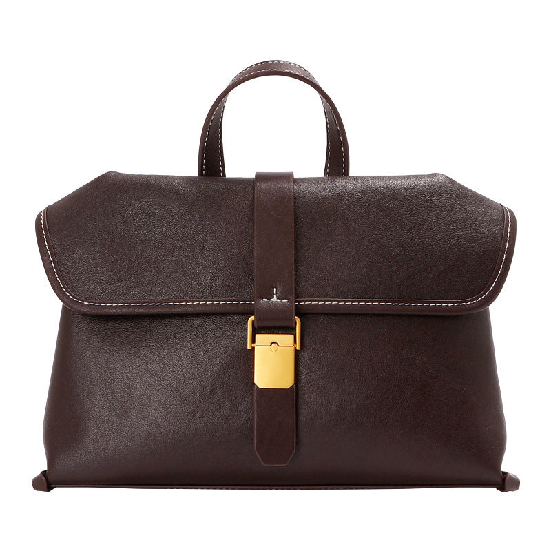 Women's Genuine Leather Vegetable Tanned Large Capacity Shoulder Bags