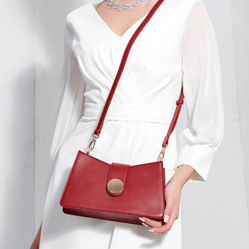 Women's Red Bride Wedding Fashion Underarm Baguette Shoulder Bags