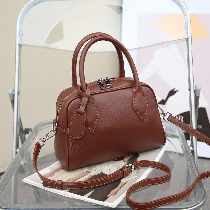 Women's Leather Summer High Sense Niche Pillow First Layer Cowhide Handbags