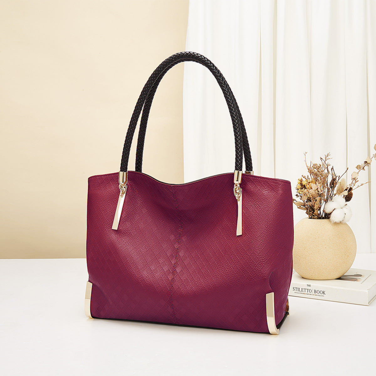 Women's First Layer Cowhide Light Luxury Large Capacity Handbags