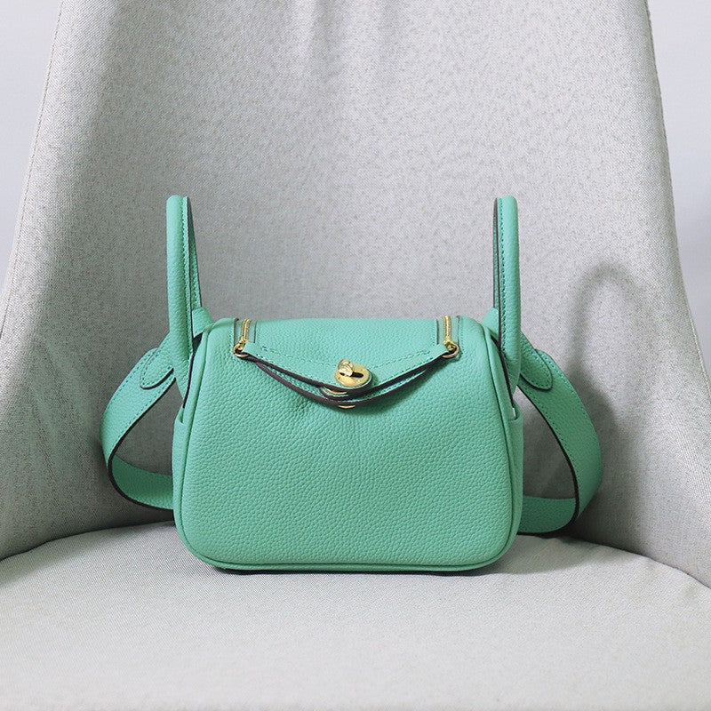 Layer Cowhide Lychee Pattern Lindy Doctor Genuine Leather Crossbody Bags
