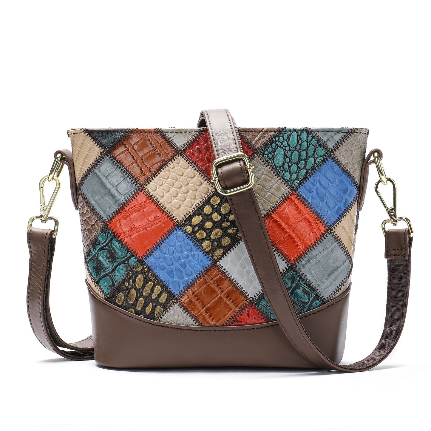 Genuine Leather Simple Personalized Ethnic Style Shoulder Bags