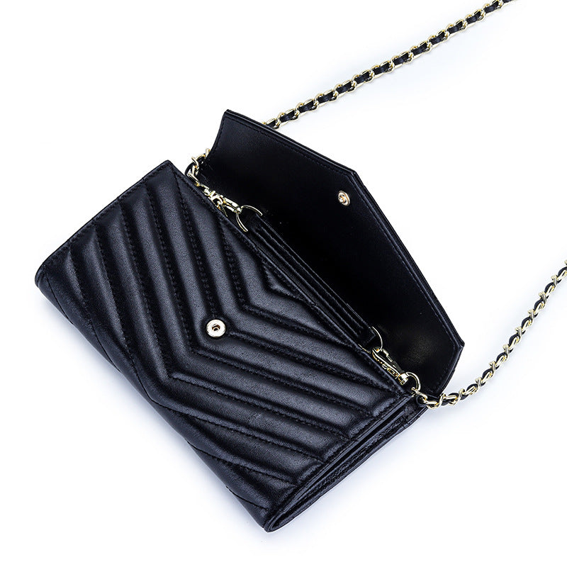 Women's High-grade Sheepskin Chain Mobile Genuine Leather Ladies Wallets