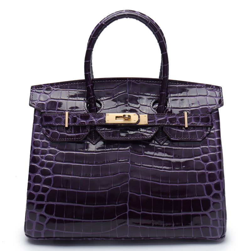 Women's Fashion Crocodile Pattern Genuine Leather Cow Bags