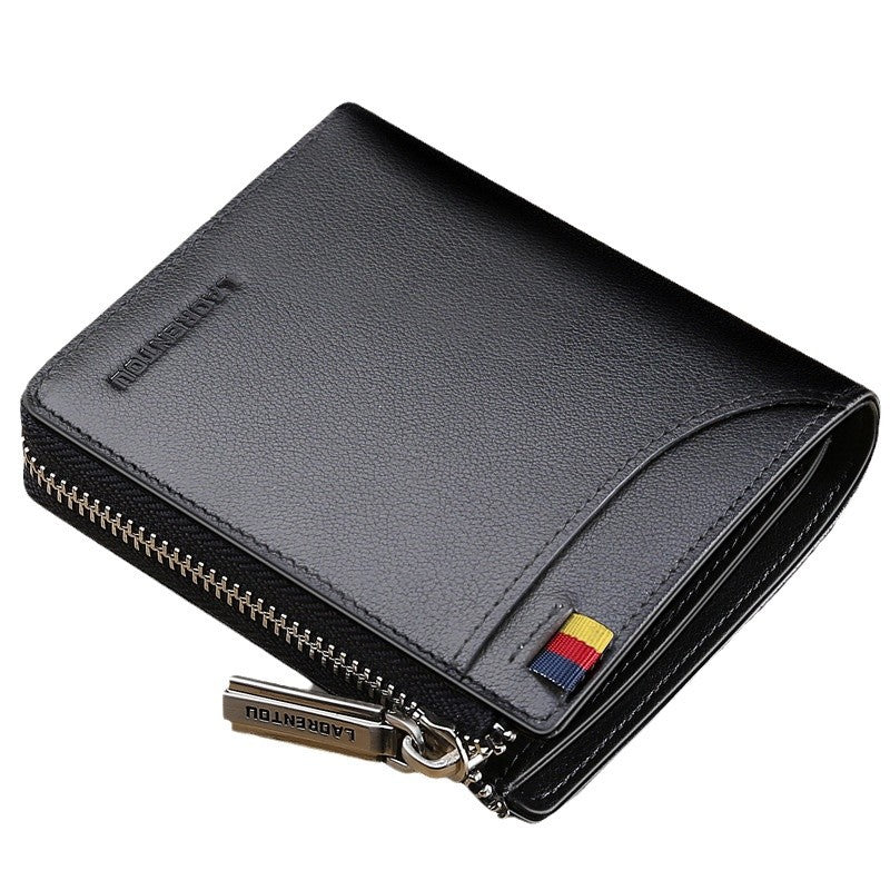 Men's Genuine Leather Short Simple First Layer Men's Wallets