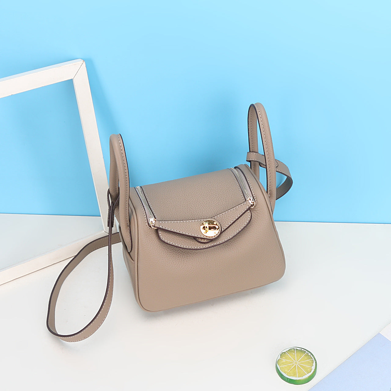 Women's Top Layer Cowhide Golden Pillow Genuine Shoulder Bags